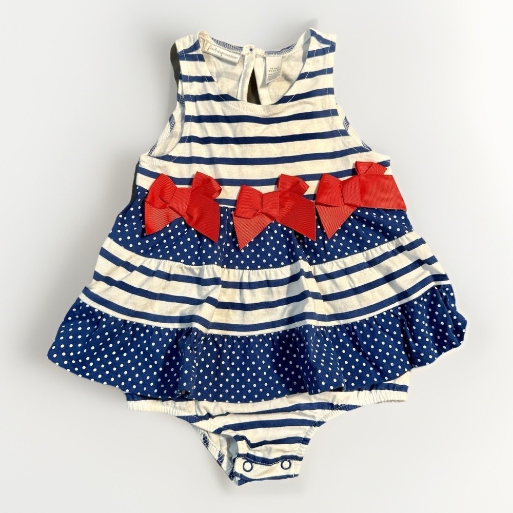 First Impressions Romper Dress 18 Month Red, White, Blue Girl 4th‎ of July Dress